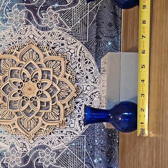 Vintage Colbalt Blue Flower Bud Vase Set - Picture 5 of 8